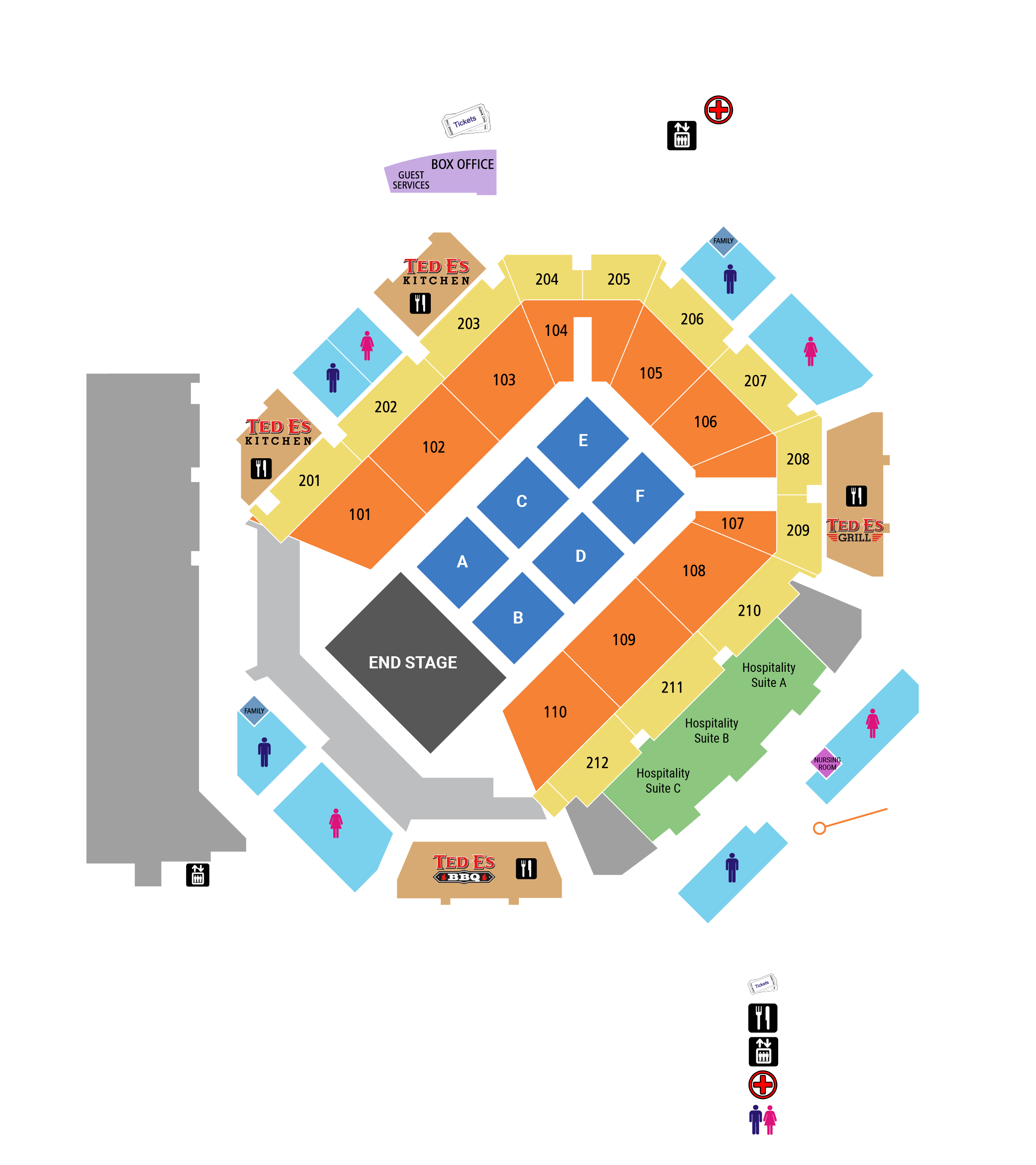 Floor plan on the End Stage